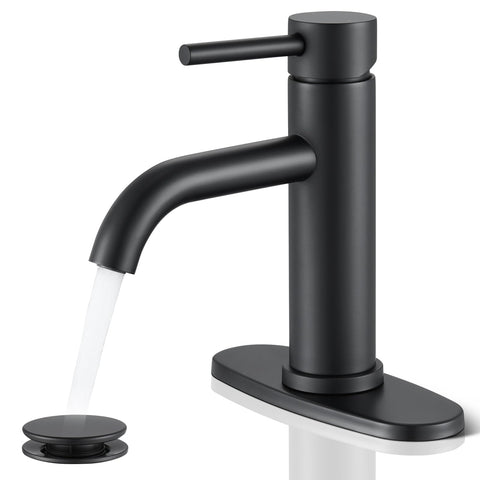 WINKEAR black bathroom faucet in matte finish for a modern vanity upgrade.