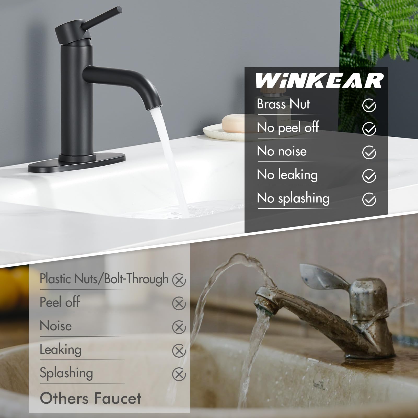 WINKEAR SUS304 stainless steel construction for safe, lead-free use.