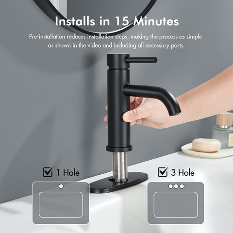 WINKEAR supports 1-hole or 3-hole installations for versatile sink setups.