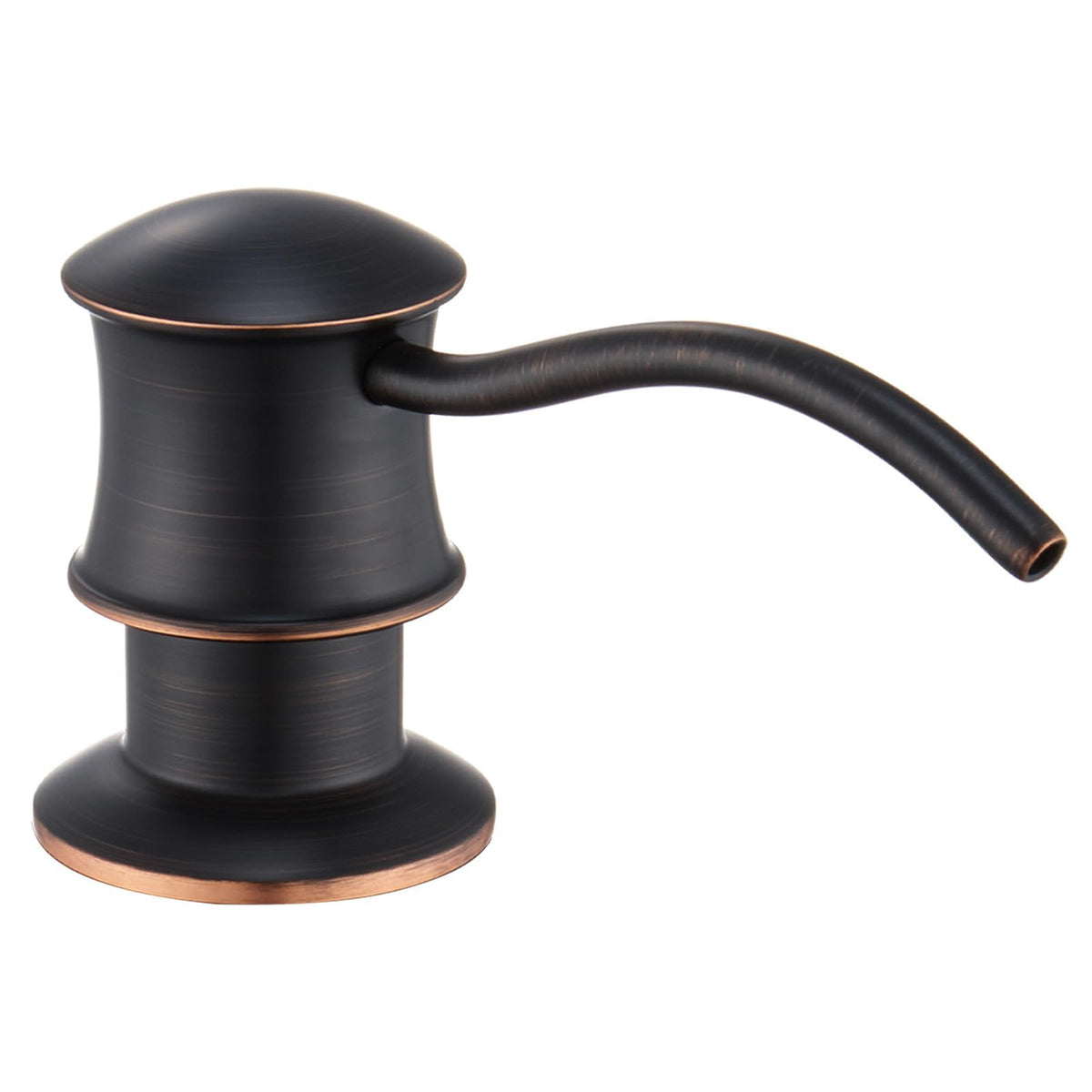 WINKEAR built-in soap dispenser brass pump head close-up highlights durable finish