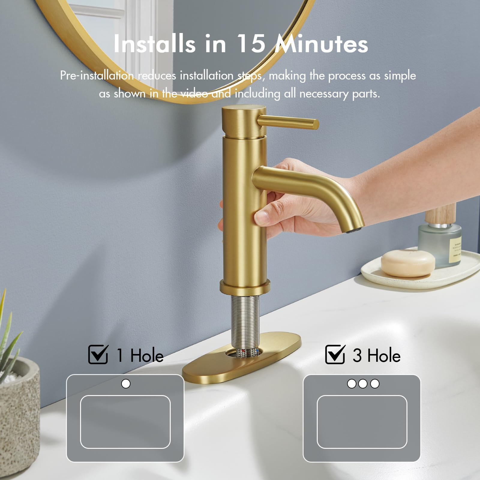 WINKEAR panel works with 1-hole or 3-hole installations for versatile mounting.