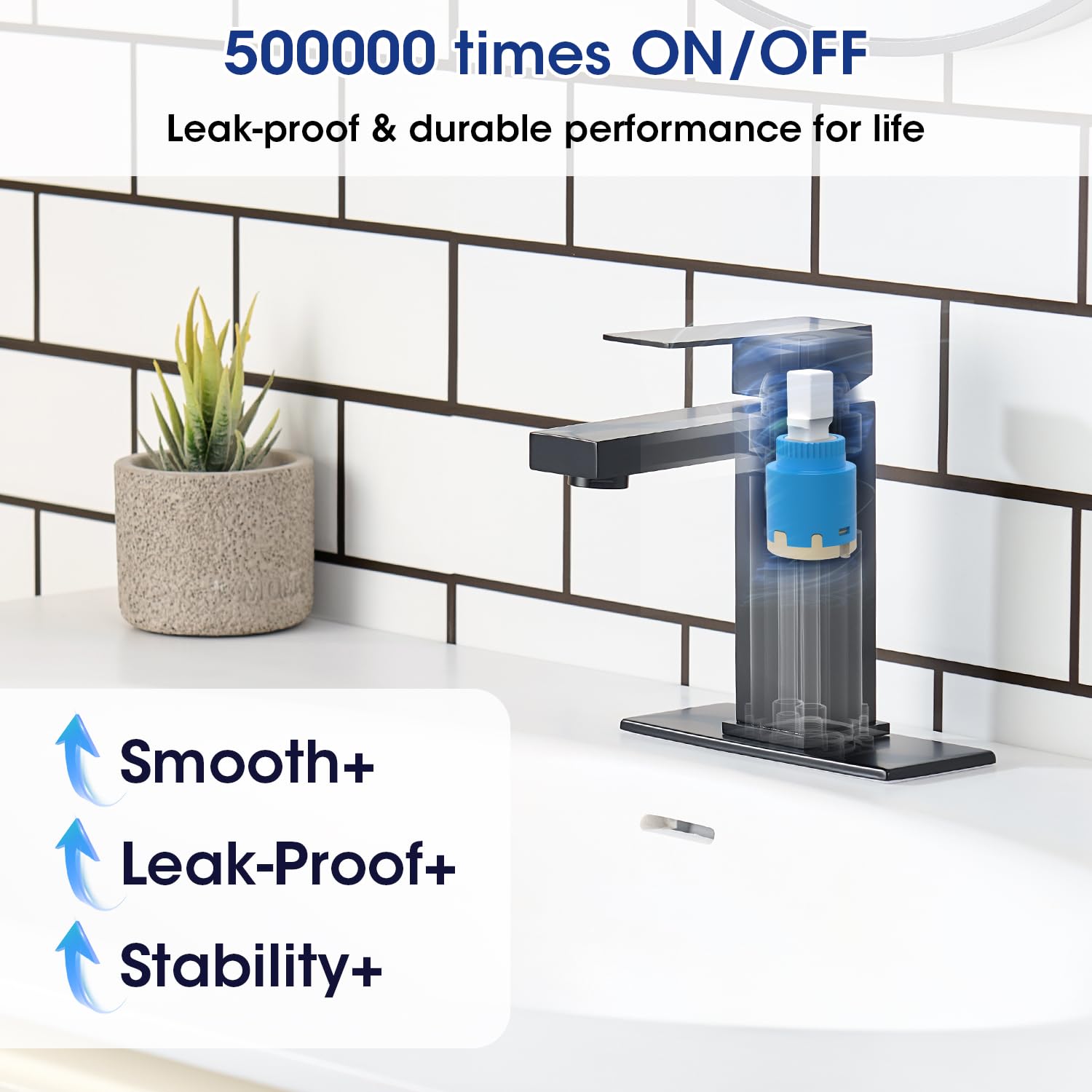 WINKEAR included water hoses simplify bathroom faucet setup