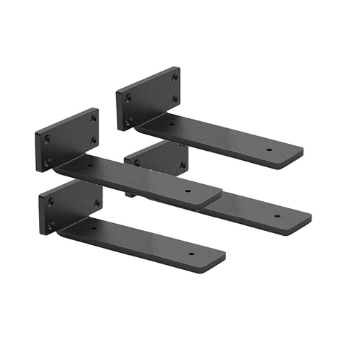 WINKER 10-inch floating shelf brackets in black finish provide sturdy, hidden support.