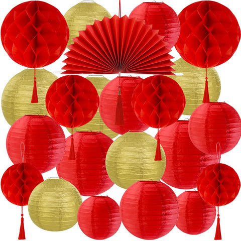 Winlyn red lanterns for festive Lunar New Year entryways