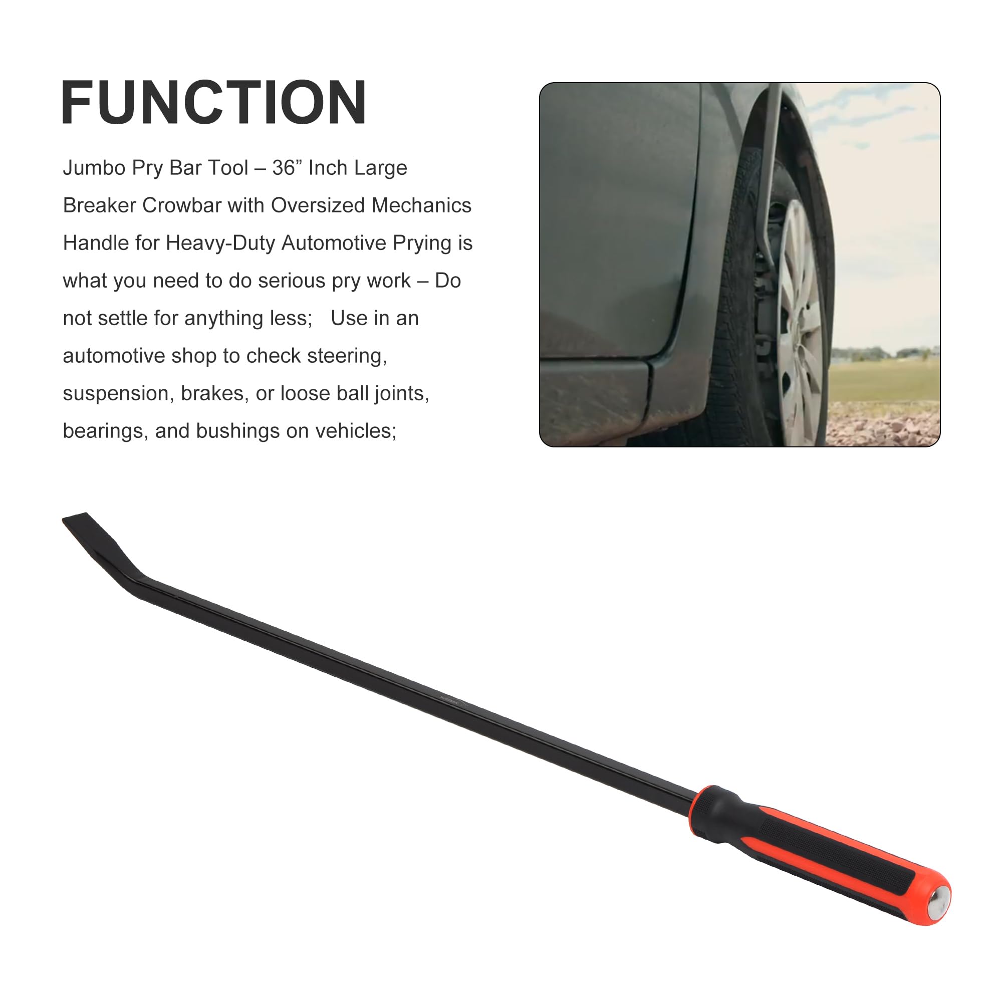 WINMAX 28-inch shaft and 8-inch handle provide solid prying control