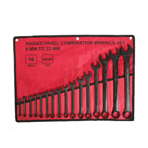 WINMAX Tools Automotive 16-piece metric wrench set in roll-up pouch for portability