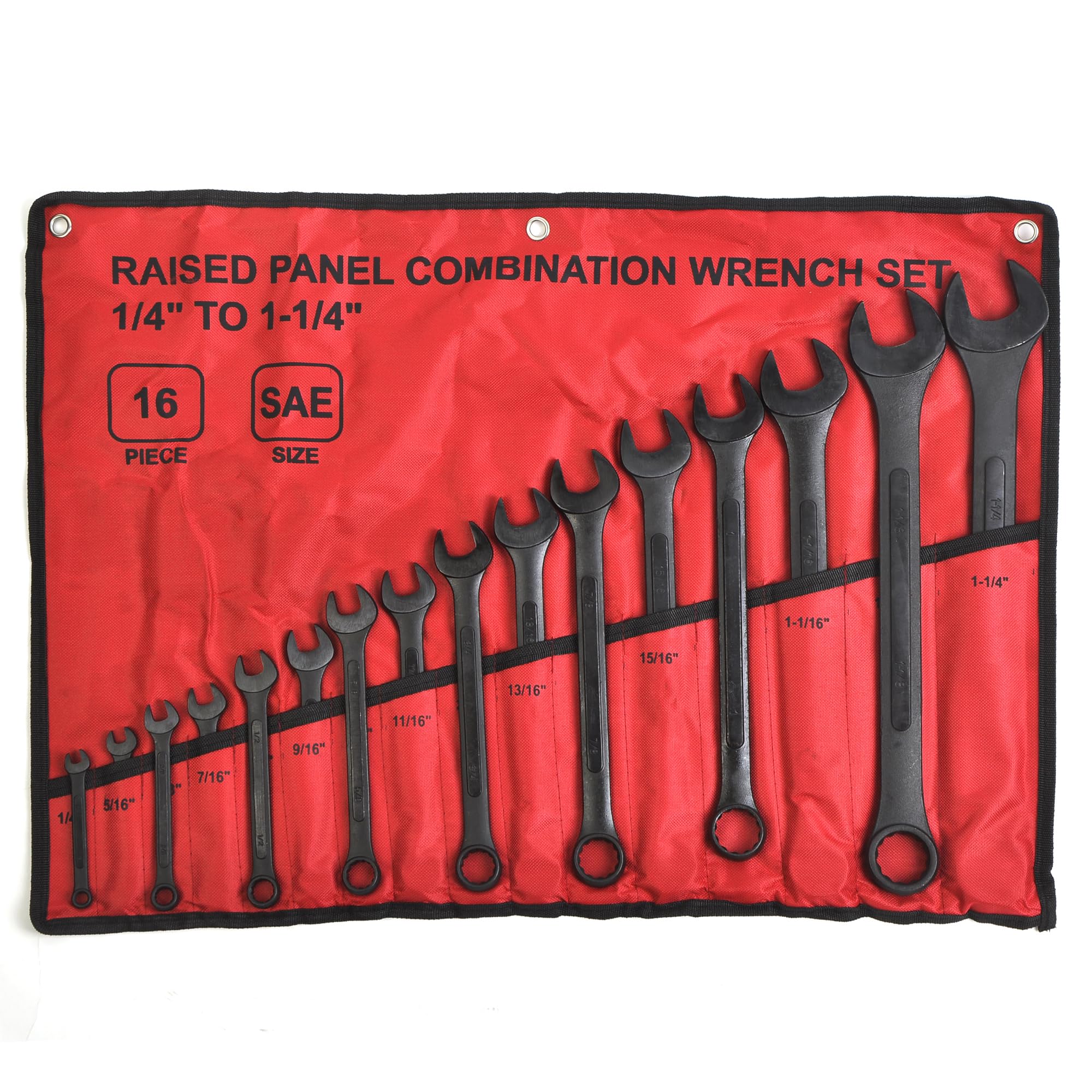 Winmax Tools Automotive 16-piece SAE wrench set with open-end and box-end for stubborn fasteners.
