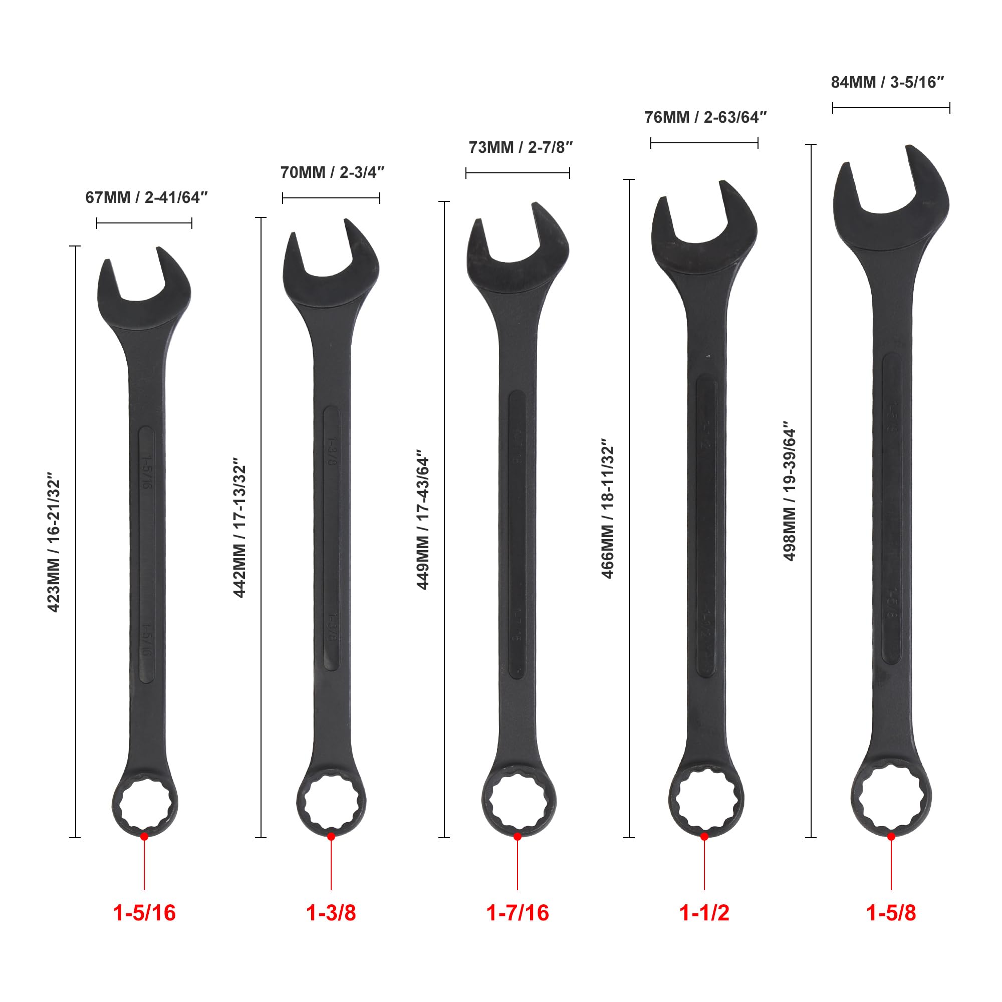 WINMAX jumbo wrench 1-3-8 open end reaches tight spaces with strong torque.