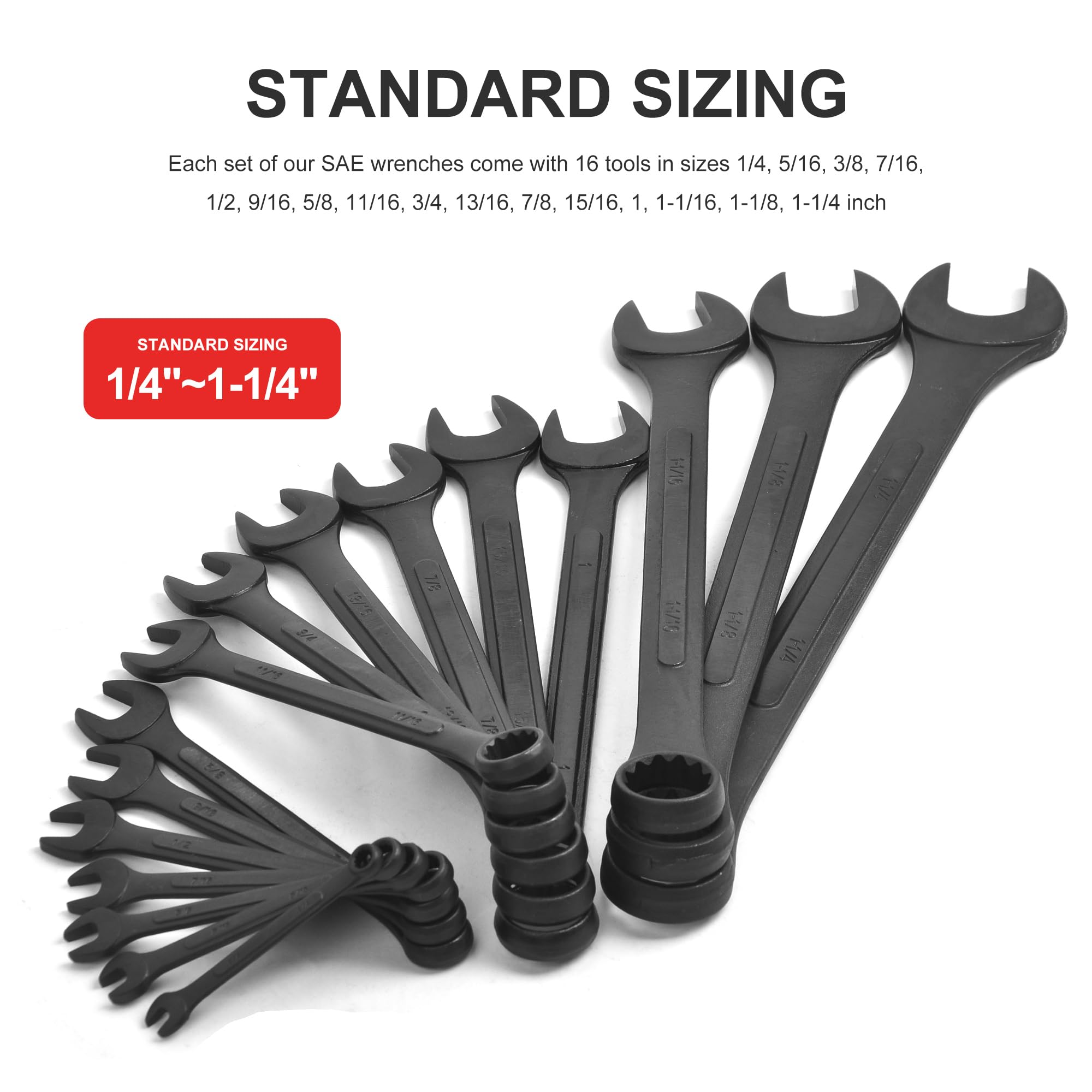 Winmax SAE wrenches with 15-degree offset for improved leverage.