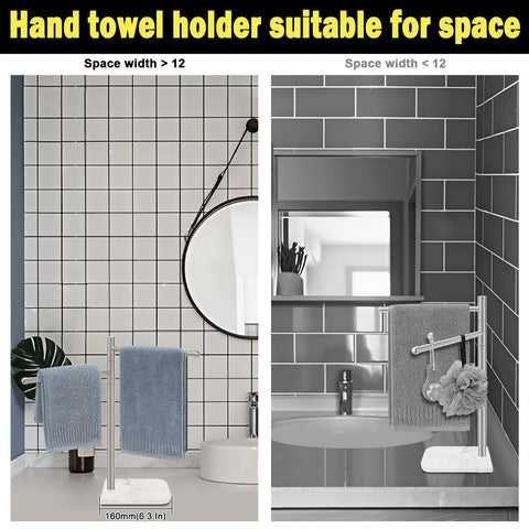 Winmien stainless steel towel stand with brushed nickel finish elevates modern bathroom styling.
