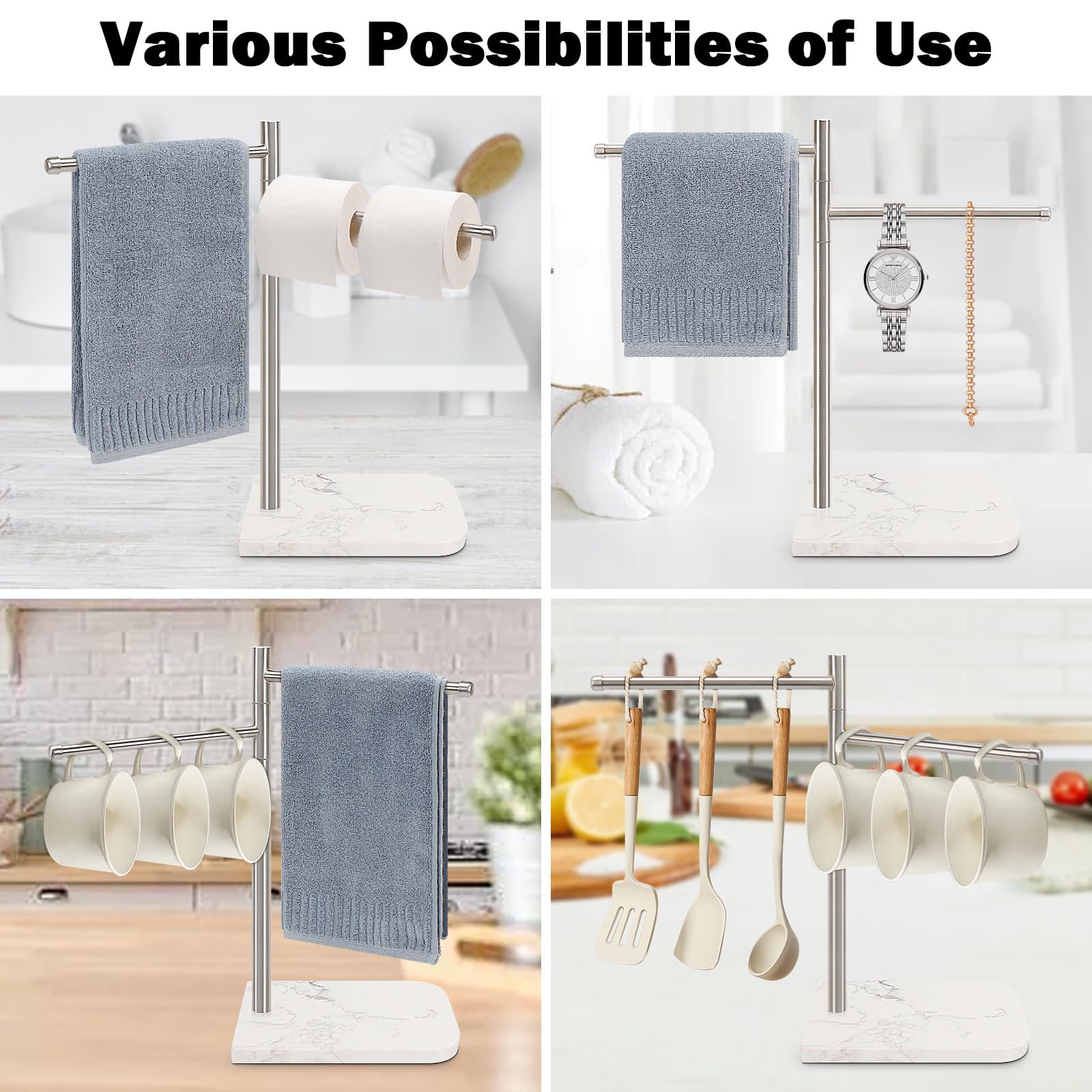 Winmien dual towel arms allow separate towels for family and guests.
