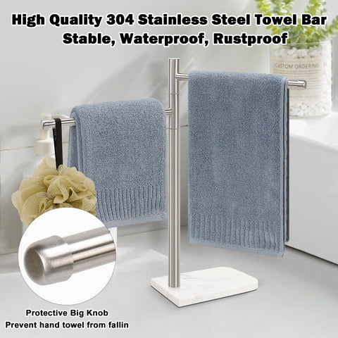 Winmien modern towel holder complements contemporary bathroom decor.