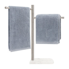 Winmien standing hand towel holder with marble base provides stable, elegant towel storage on any countertop.