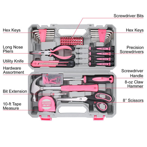 WINNER pink hammer and pliers ready for furniture assembly