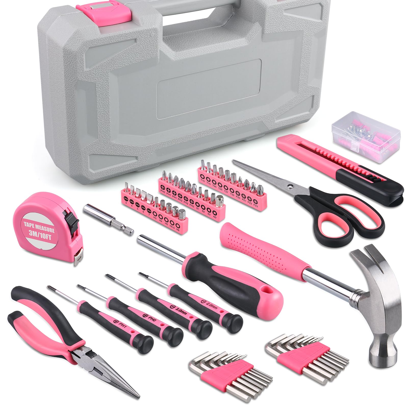 WINNER pink tool kit in storage case keeps tools tidy and portable
