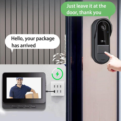 Winnes doorbell camera display screen inside room for easy monitoring