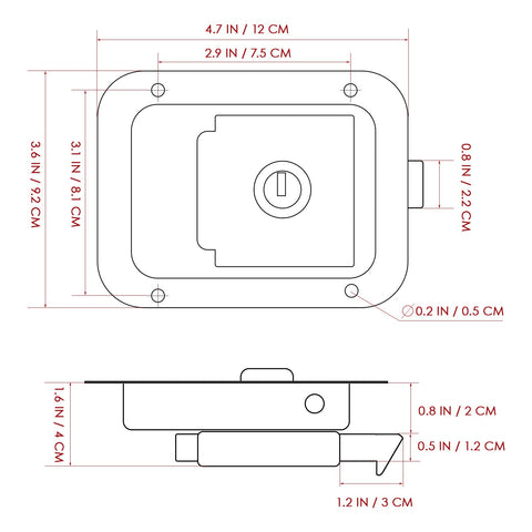WINOMO paddle latch door lock shown flush mounted for easy installation