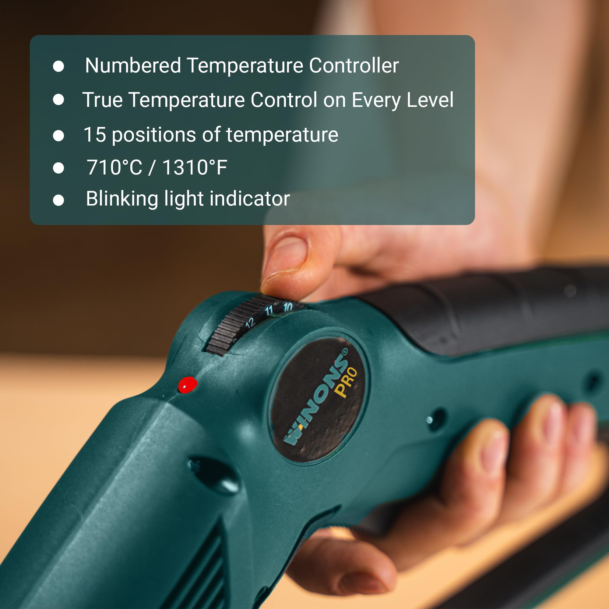 WINONS 12-inch blade and foldable blades for versatile foam cutting.