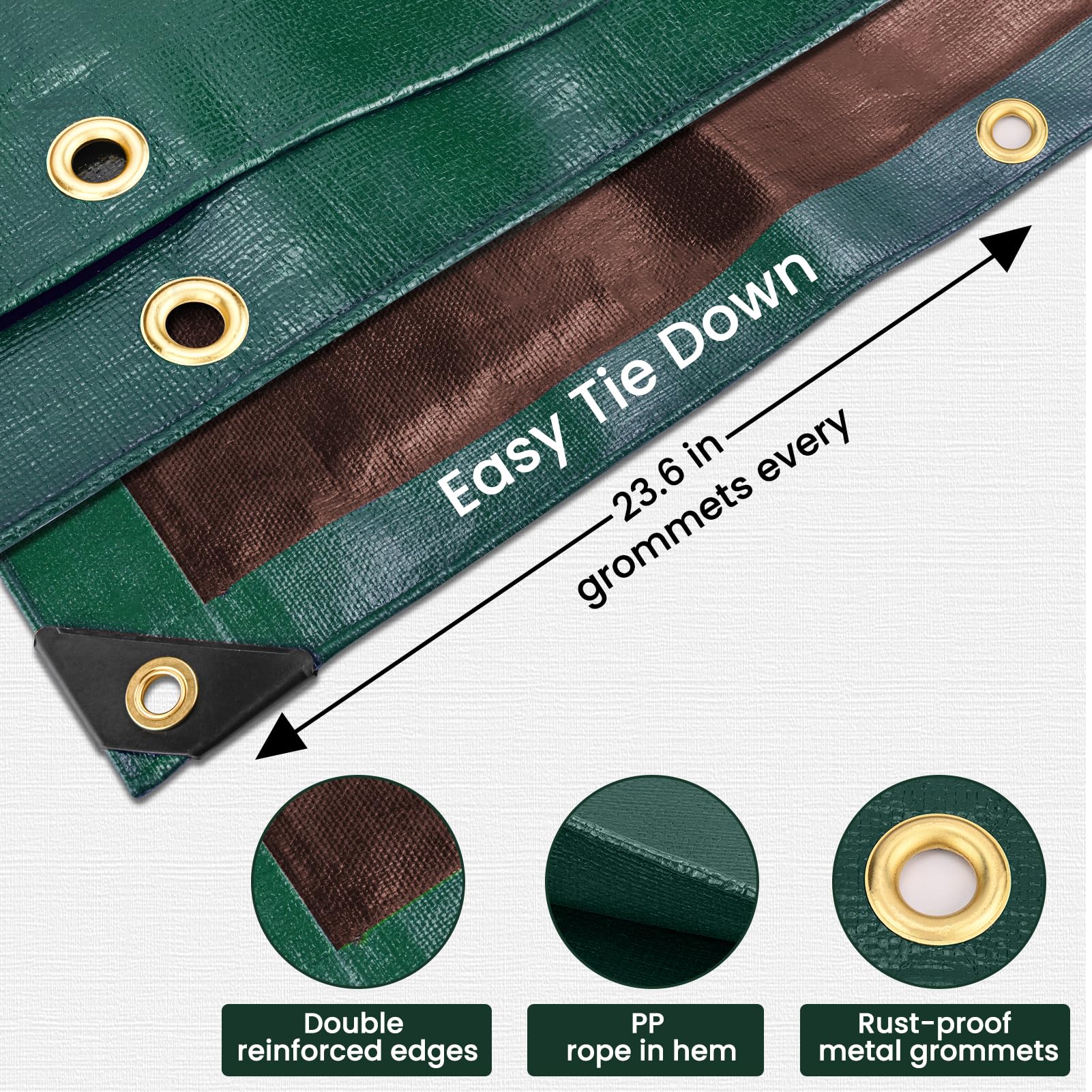 16 mil thickness offers rugged durability in tough weather