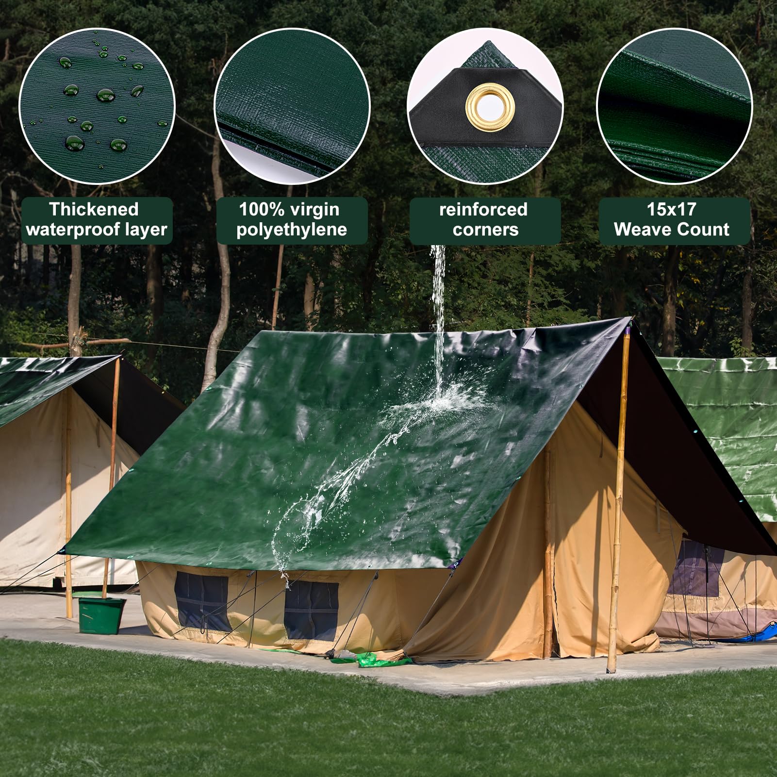 Reinforced edges resist tearing for long-lasting outdoor use