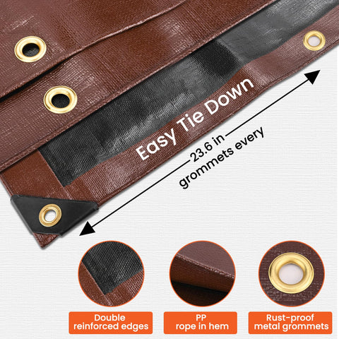 Thick waterproof layer keeps items dry with Winpull tarp