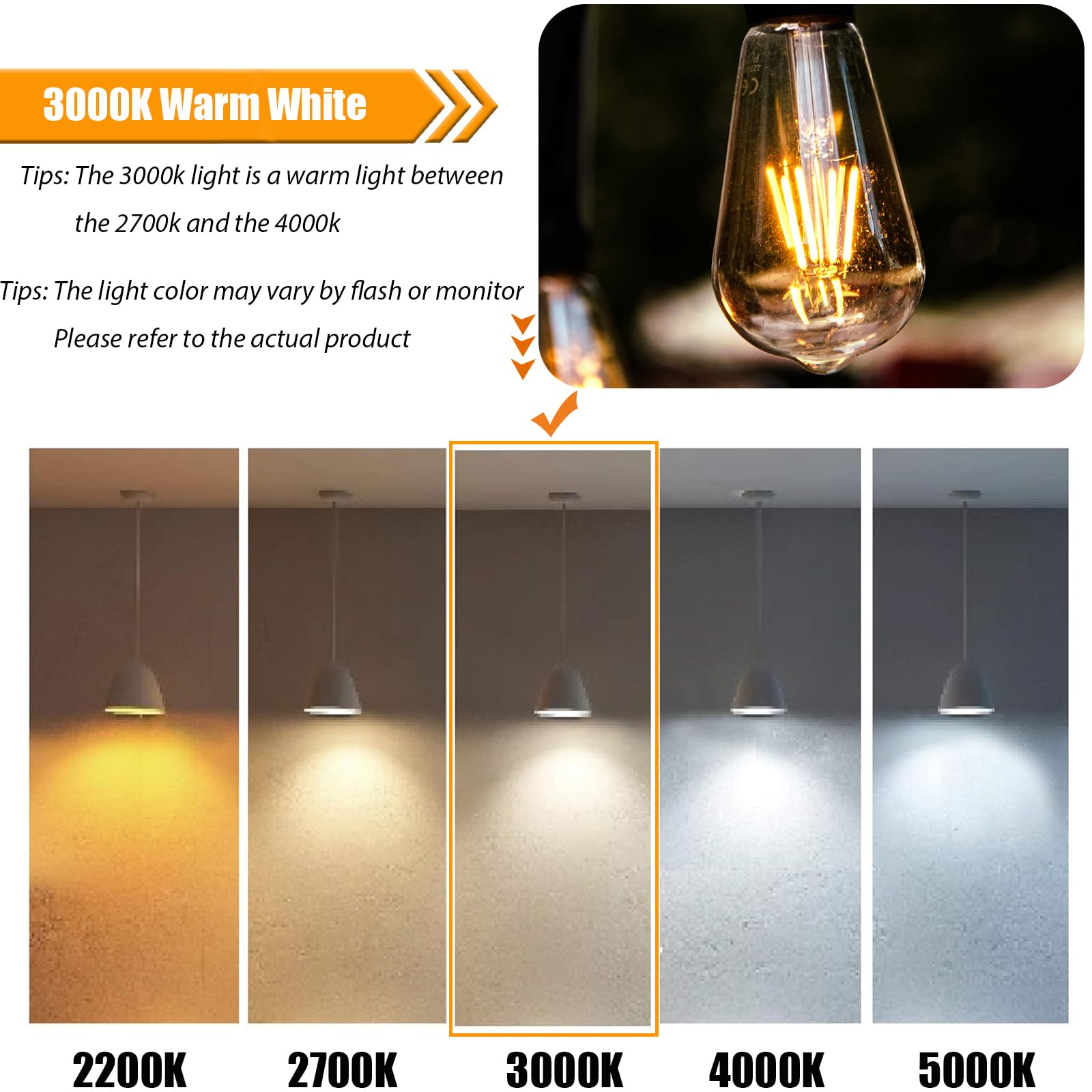 winsaLED 450lm e26 vintage filament bulb ideal for feature lighting.