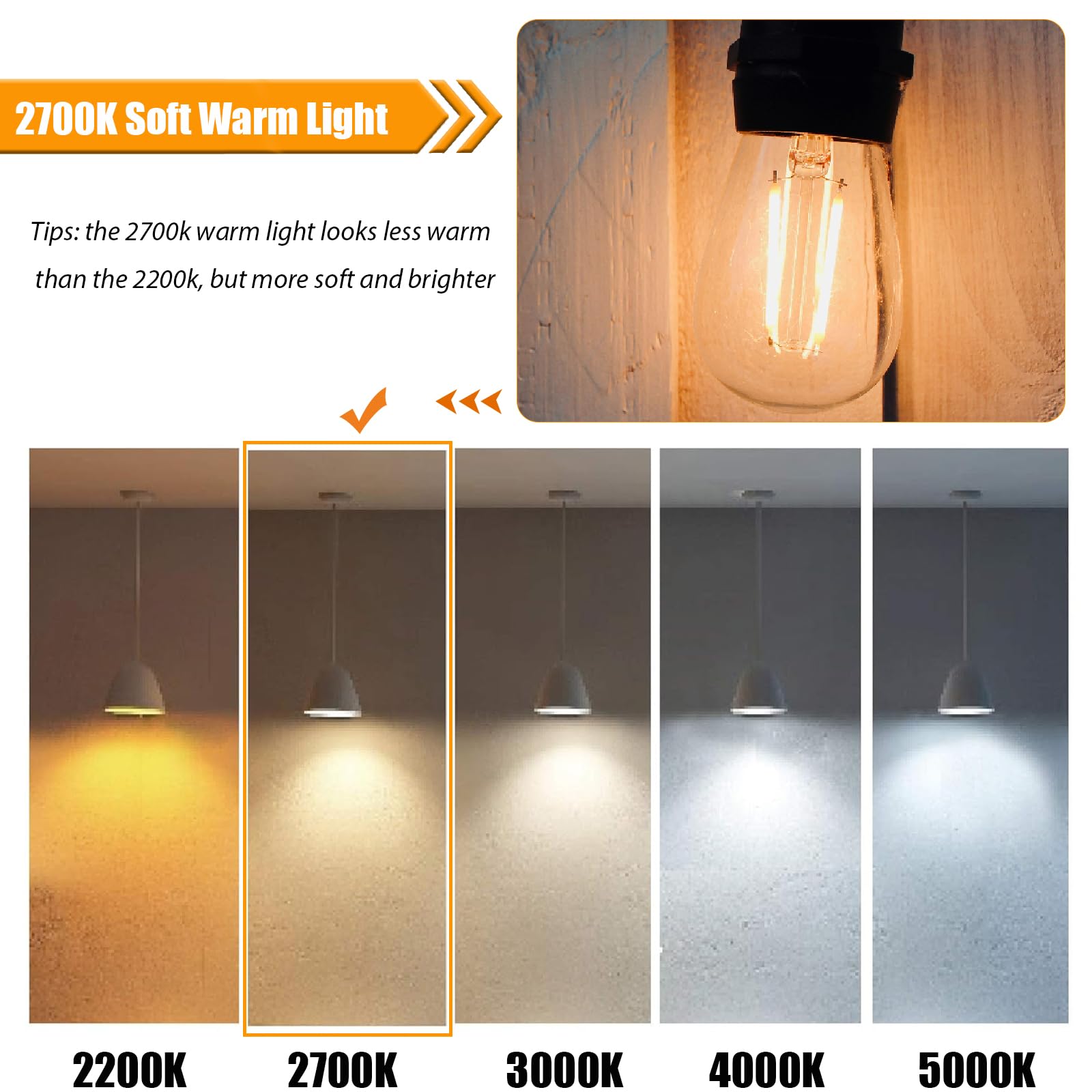 winsaLED easy-install E26 base fits most string lights