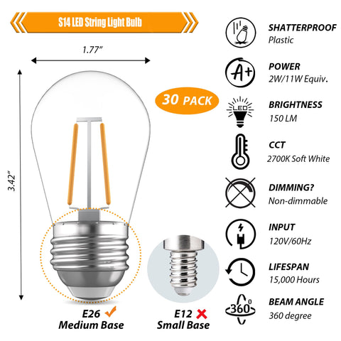 winsaLED LED bulb provides reliable brightness for outdoor string lights