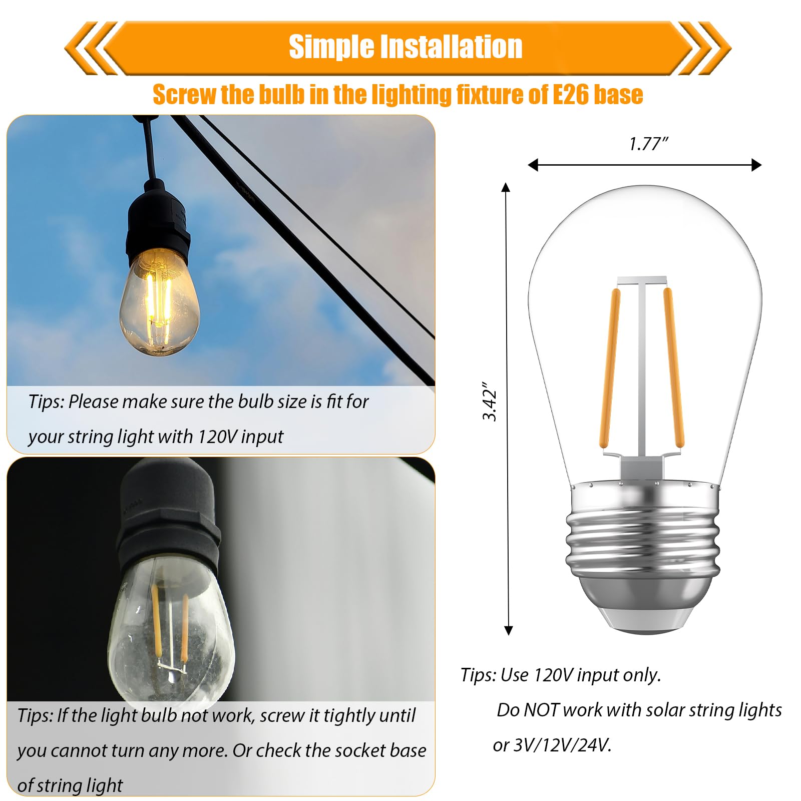 winsaLED ideal for cafe, gazebo, garden, and patio lighting