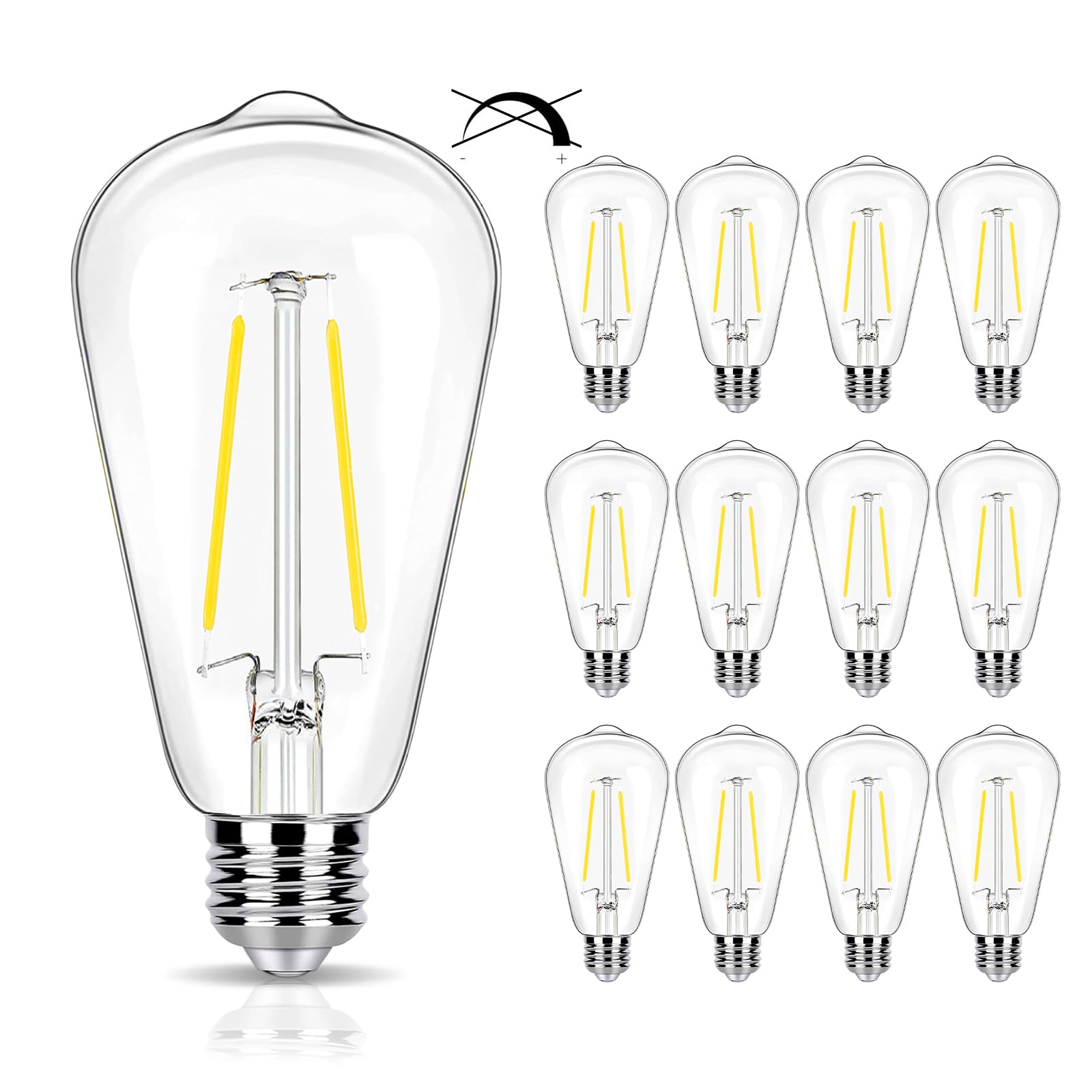 winsaLED 12-pack 400lm Edison bulbs for energy-efficient retro lighting