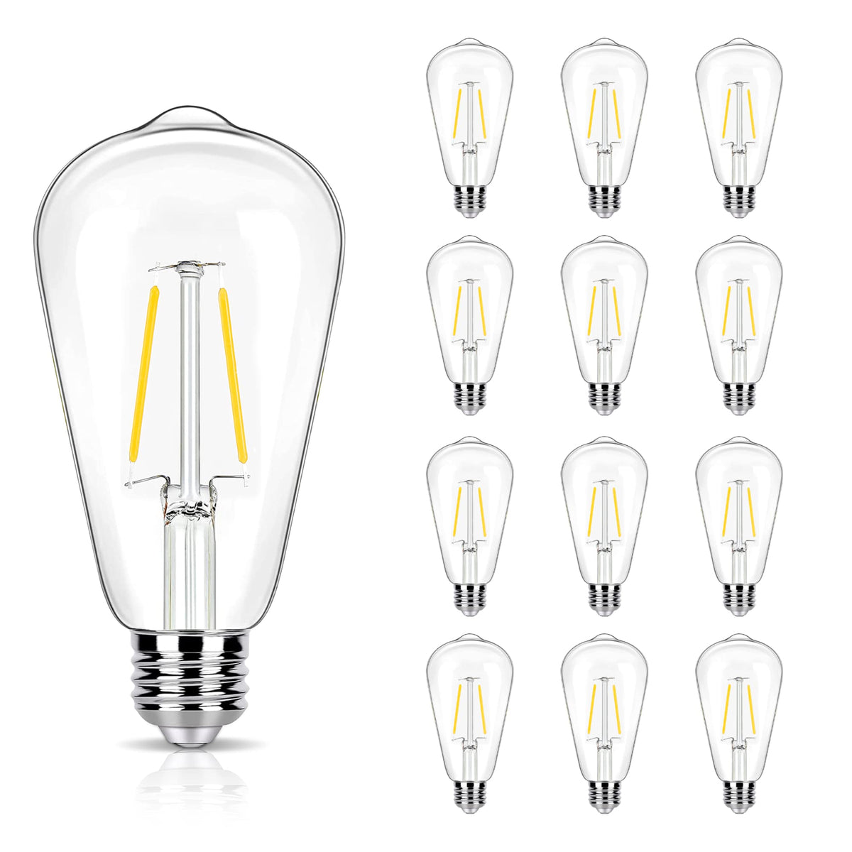 WinsaLED 4000K cool white edison bulb in a 12-pack for ceiling lighting