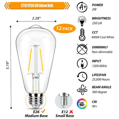 WinsaLED E26 base close-up showing filament design for energy-efficient lighting