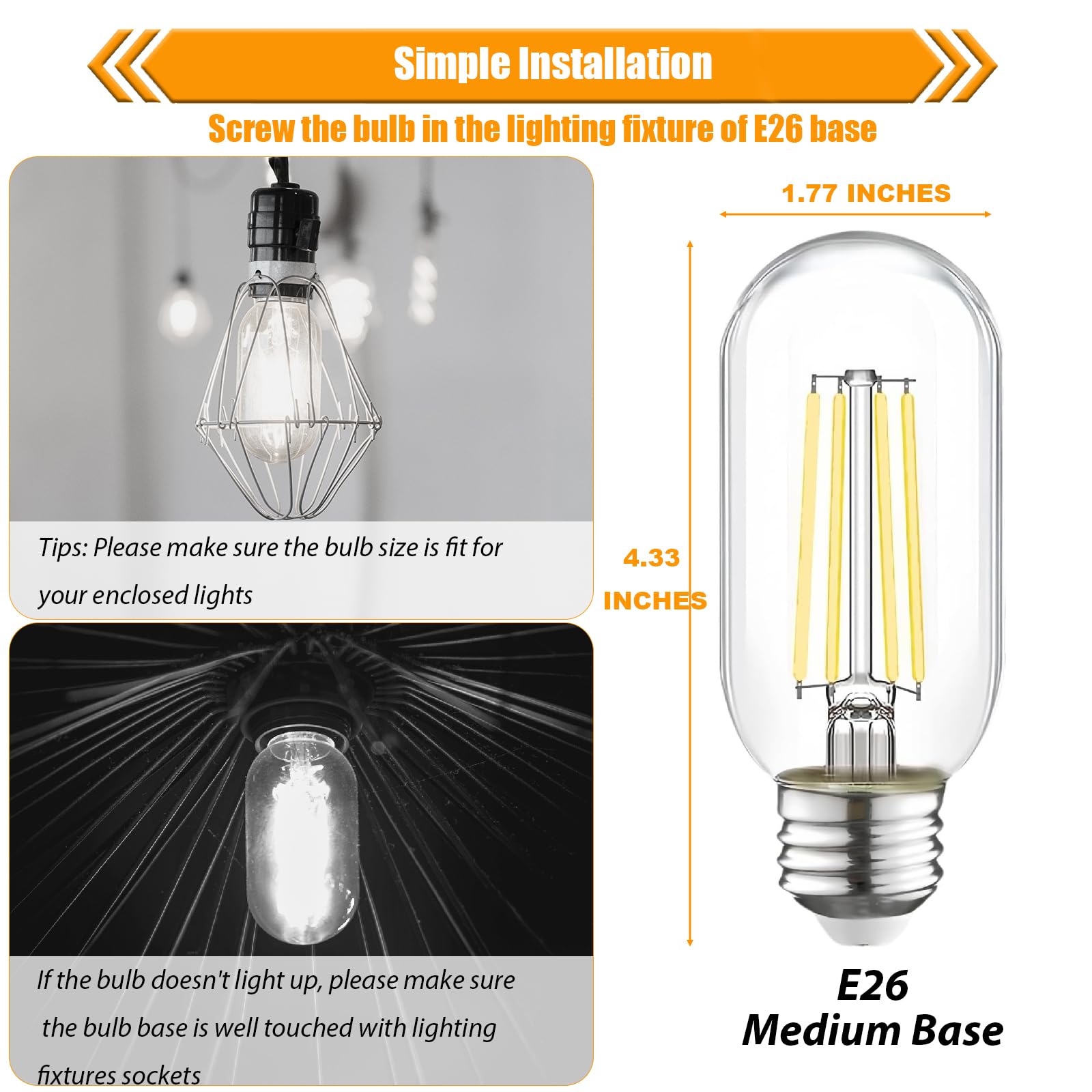 Winsaled T45 vintage clear glass bulb emphasizing retro style lighting