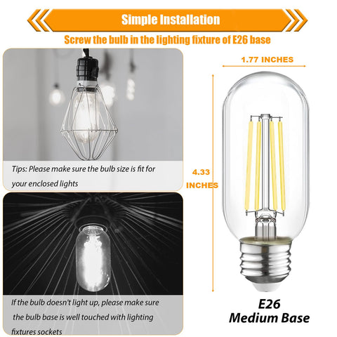 Winsaled T45 vintage clear glass bulb emphasizing retro style lighting