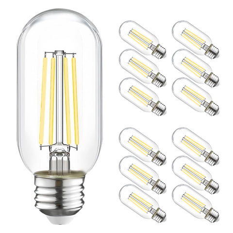 WinsaLED T45 dimmable LED bulb with clear tubular design for vintage-inspired lighting.