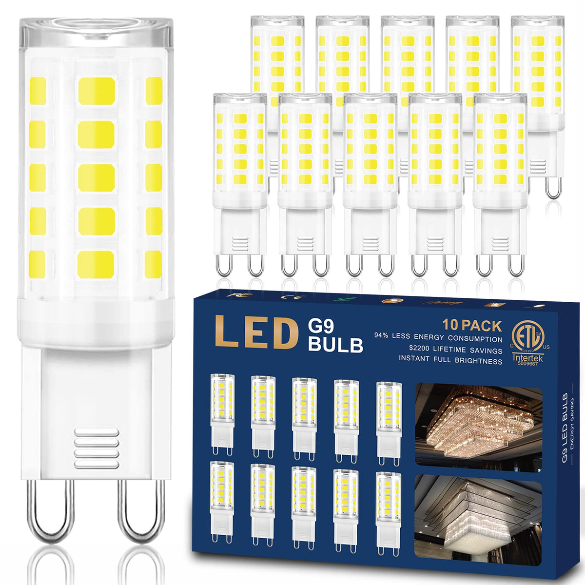 Winshine G9 LED bulb with 360° beam for shadow-free chandelier lighting.
