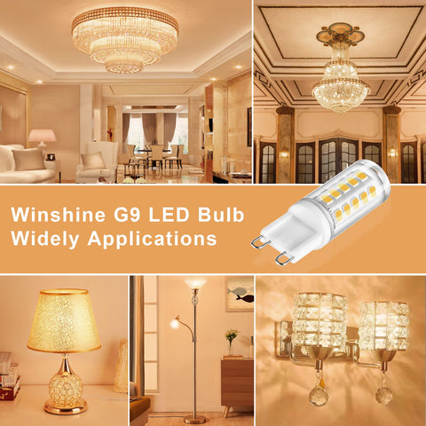 Compact G9 bi-pin design fits crystal chandeliers and pendant fixtures.