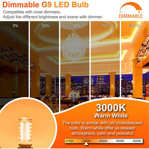 Winshine G9 LED bulbs dimming demo for adjustable ambient lighting.
