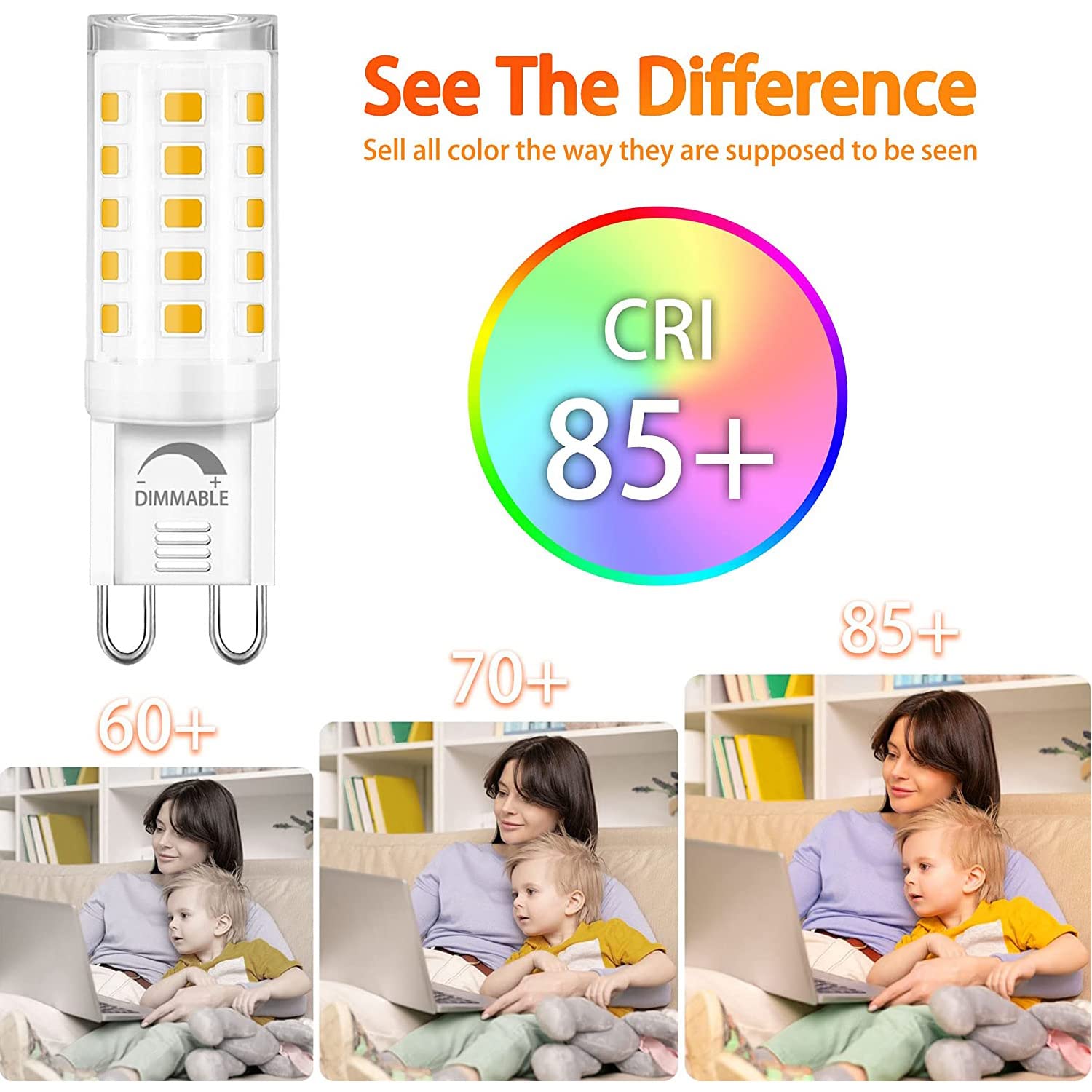 Winshine G9 LED bulbs no flicker for eye-friendly illumination.