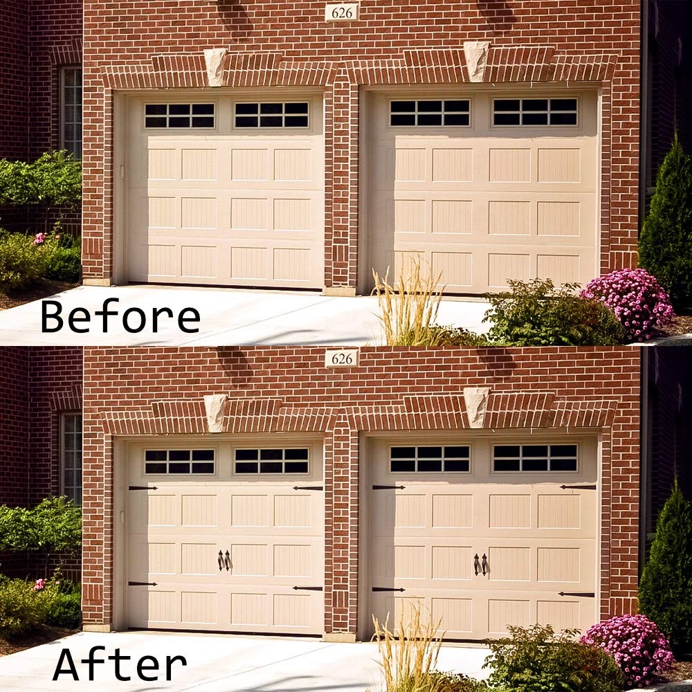 WINSOON carriage door handles in black finish for vintage curb appeal