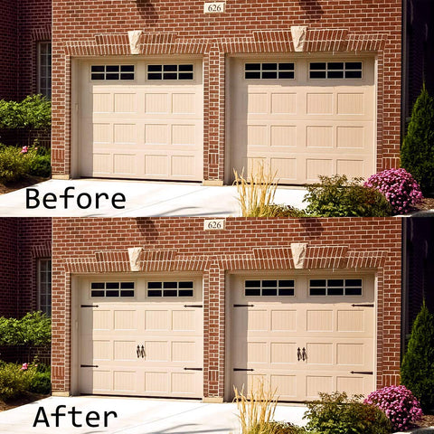 WINSOON carriage door handles in black finish for vintage curb appeal