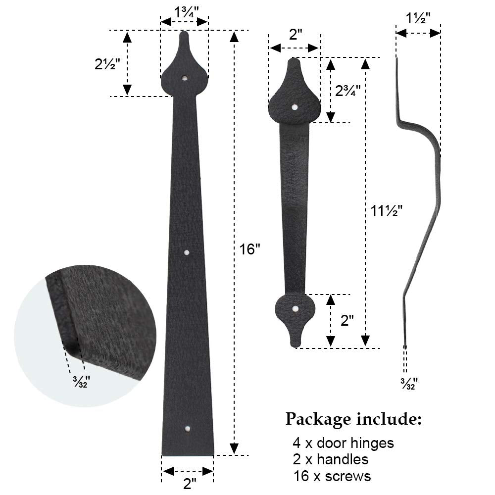 WINSOON rustic black paint on solid iron hardware for outdoor use