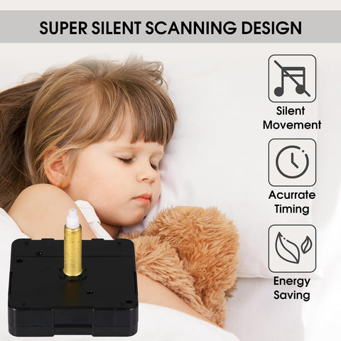 WinTaim silent mechanism with gold hands boosts home clock aesthetics.