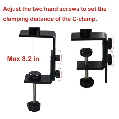 Wintopro bench clamp with anti-slip pad protects surfaces while securing the stand.