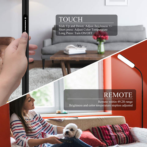 Wio-Mio floor lamp color temperature range supports warm to cool tones for any time.