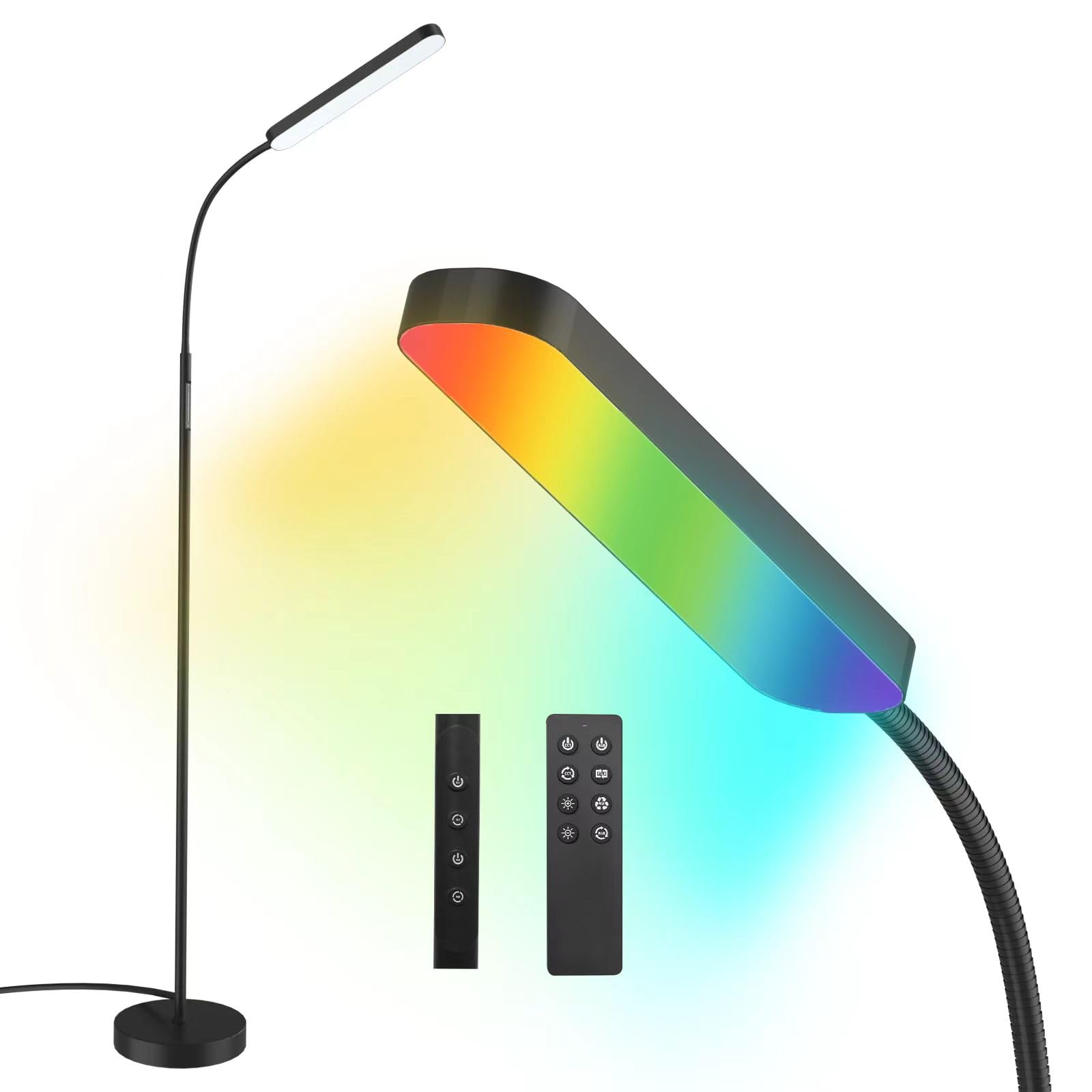 Wio-Mio RGB color-changing floor lamp creating versatile living room ambiance