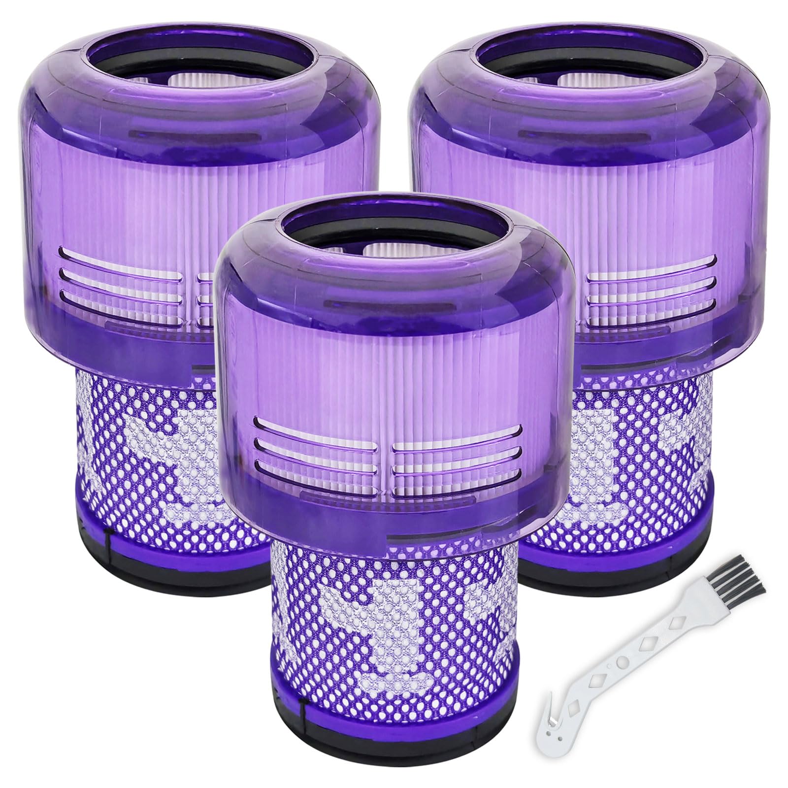 Wipenow Dyson V11 filter close-up highlighting dense fibers for effective dust capture