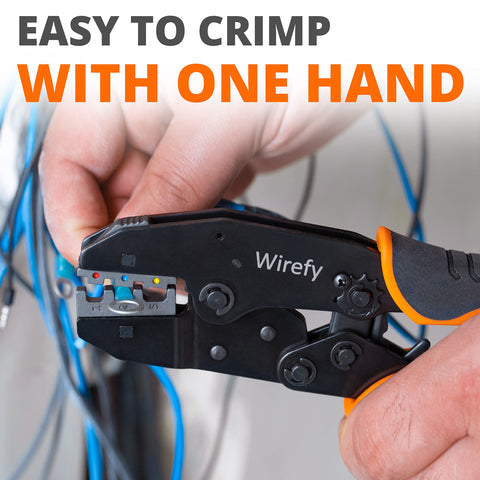 Wirefy quick-release lever speeds setup without sacrificing crimp accuracy.