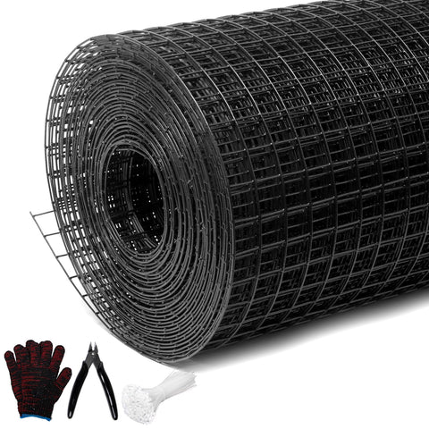 Wirewonders black hardware cloth 1/2 in mesh roll for durable garden fencing.