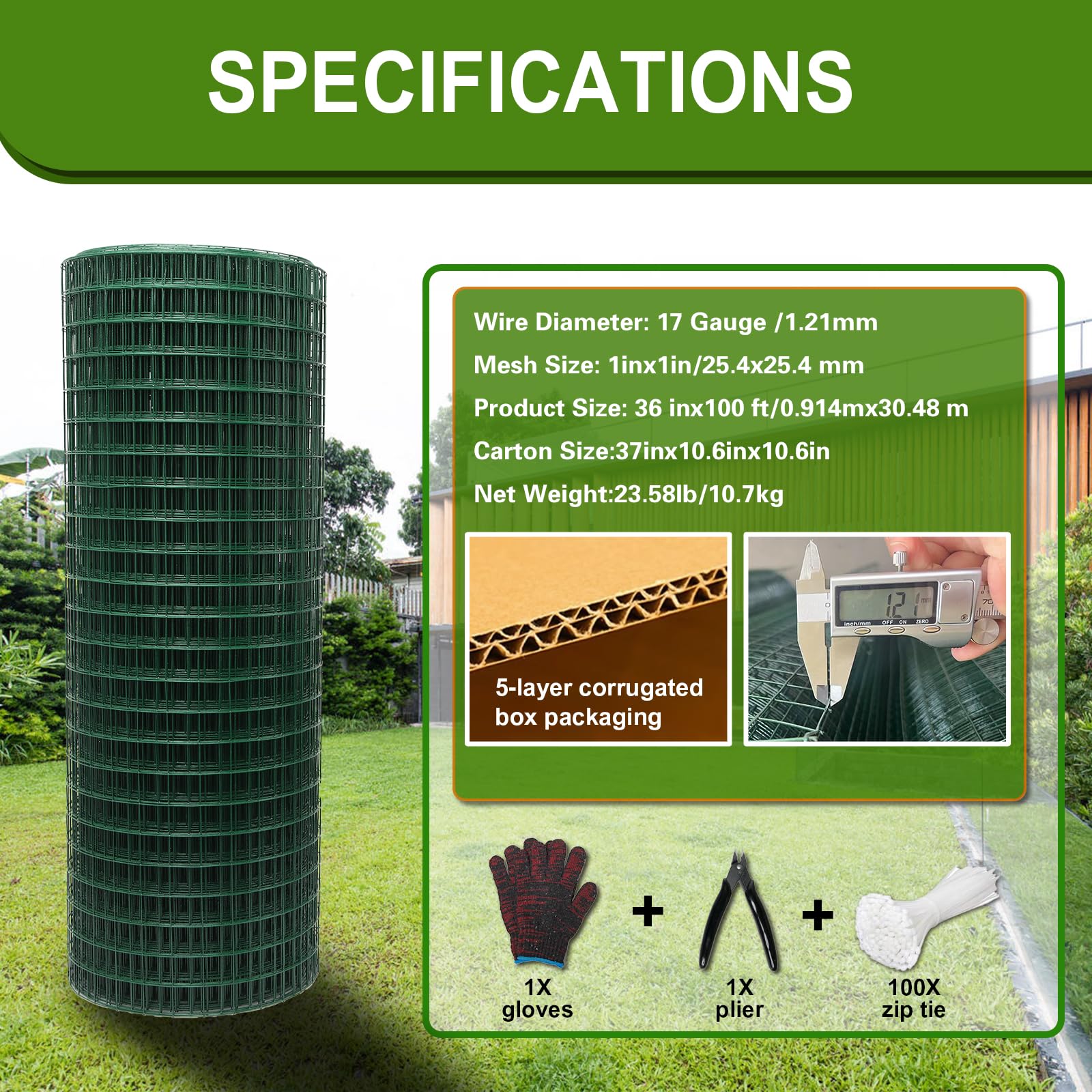 Wirewonders PVC-coated welded mesh close-up showing coating and strength